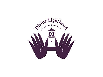 Lighthouse logo branding divine hands healing lighthouse lighthouse logo motif negativespace
