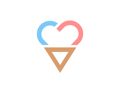 Ice Cream Love branding heart ice cream logo icecream logo love mark shapes