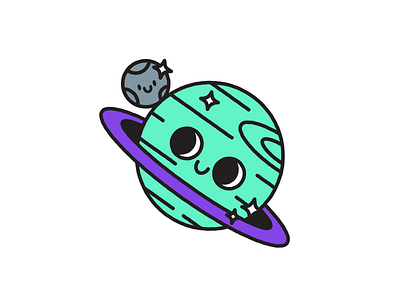 You're Outta This World buddies character cute happy illustration moon outta this world planet