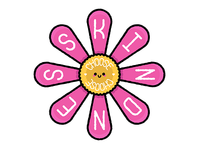 Choose Kindness character choose kindness cute cute illustration daisy flower happy kindness love typedesign