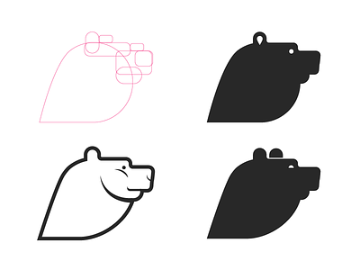Bear logo bear head logo process refinement wip