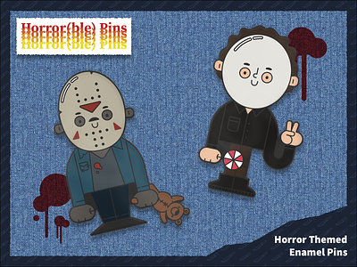 Horrifyingly Cute Pins enamelpins fridaythe13th halloween horror horror movie jason voorhees kickstarter michael myers pins