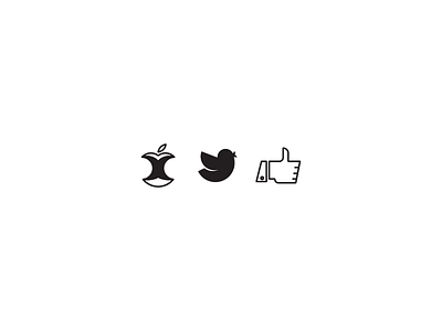 Weekly Icons - Modified Iconic Symbols apple bird facebook icon like thumb twitter week 7 weekly icons