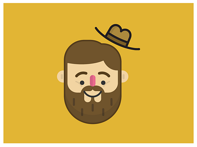That Chris Guy beard chap character cowboy head print simple