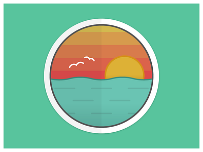 Sunset Badge Tutorial badge block gradient flat illustration illustrator simple tutorial vector
