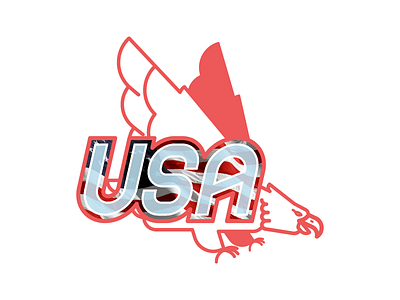 U.S.A U.S.A eagle lettering simple type typography united states usa