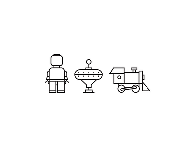 Weekly Icons - Oldy Toys iconography icons lego pictograms spinning top symbology toys train weekly icons
