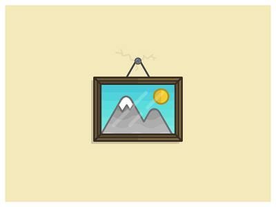 Hang in there... block gradient frame hang in there mountain scene simple