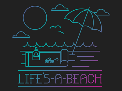 Lifes A Beach beach line retro simple type typograhy