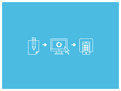 Process app concept design icon iconography mobile pencil
