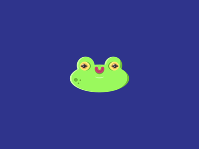 Hello, Frog character cute frog froggy green illustration simple