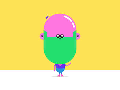 it's me... beardy character design hat illosmith me neon specs