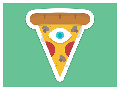 One Eyed Pizza cyclopic pizza greasy offspring pizza sticker sticker mule yum yum