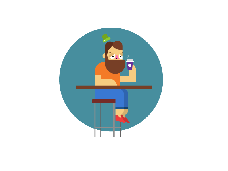 Guy With Coffee by Jason Smith on Dribbble