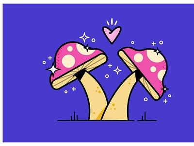 Love-Shrooms colorful design fun grow together happy illustration joyful love mushrooms positivity shrooms