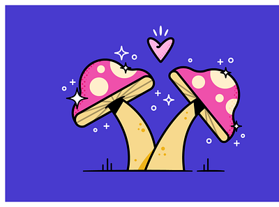 Love-Shrooms colorful design fun grow together happy illustration joyful love mushrooms positivity shrooms