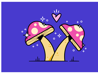 Love-Shrooms colorful design fun grow together happy illustration joyful love mushrooms positivity shrooms