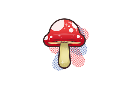 Psyke design illustration mushroom mushroom in my heart psychodelic simple trippy vector