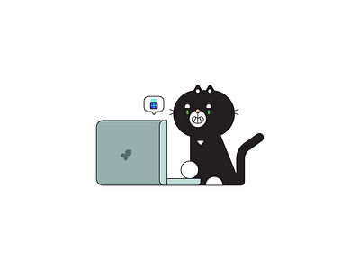 PREZENTS! cat character design computer gift illustration kitty laptop present send