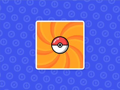 Pokemon Card background blue card design game illustration orange pokeball pokemon simple