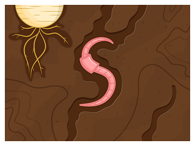 Earthy Worm earth illustration radish worm