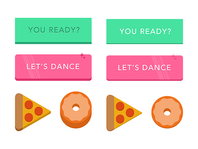 Buttony Buttons buttons dance dance depressed donut pizza pressed ui