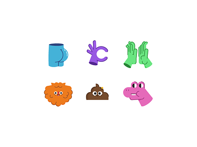 Emojis We All Need beard butt corny dino dinosaur emoji hi 5 high five iconography ok poop turd