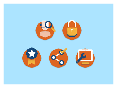 Compliance Building Icons achievement build compliance computer iconography illo padlock secure social spot illustrations trust