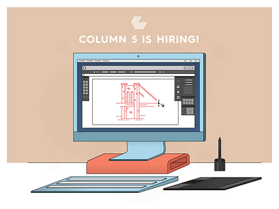 We're Hiring - Column Five NY & CA design designer hire hiring illustration infographics job mid level motion static typography