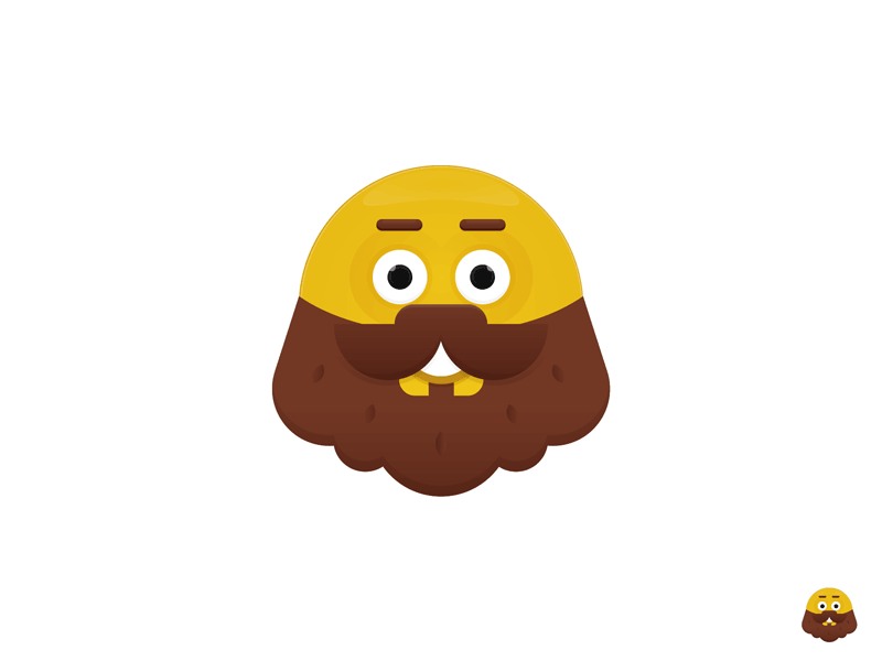 Beardy Emoji bald beard bearded emoji eyebrows yellow chap