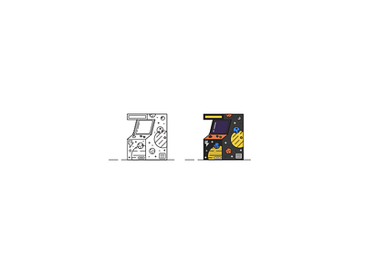 Arcade Day arcade gamer illustration lines machine space theme video games