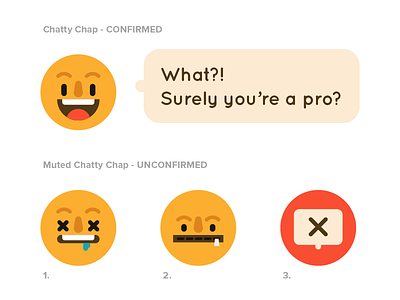 Chatty Chap character chatter box emoji iconography illustration muted smiles speech bubble yellow guy