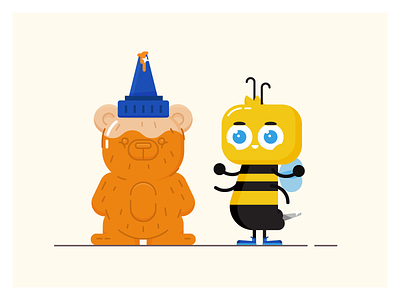 Bumbly Butt bear bee bumble bee character design honey illustration simple stinger