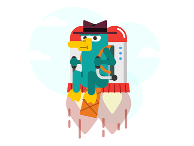 DCC - Perry the Platypus animal character cute disney illustration perry platypus rocket special agent spy