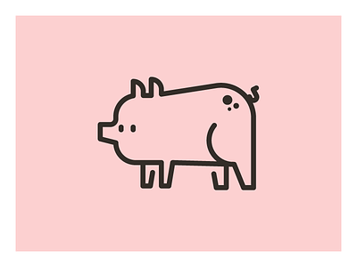 Piggly icon logo motif pig piggy shapes spot