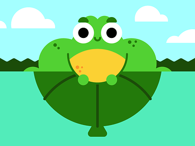 Froggy Frog Frog big eyes boing character frog froggy green illustration simple