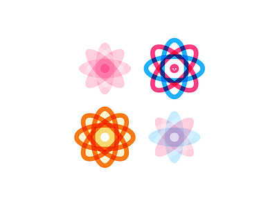 Atomee atom atomic character colourful concept iconography logo mascot motif