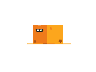 It's a cat in a box always the box box cat character feline illo illustration kitty recycle