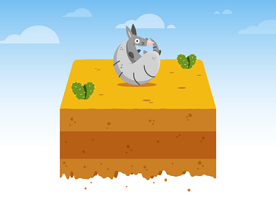 Roll Dillo Roll armadillo cacti cactus character concept game land sky