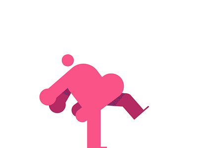 Pink Buns buns butt character pink shapes simple walking