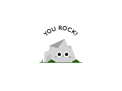 You Rock! affirmation big eyes cute geology illustration rock rocks rock you rock