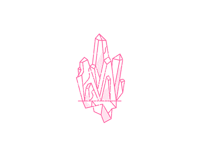 Crystal Heart crystal geode illo illustration line art pink precious stone texture