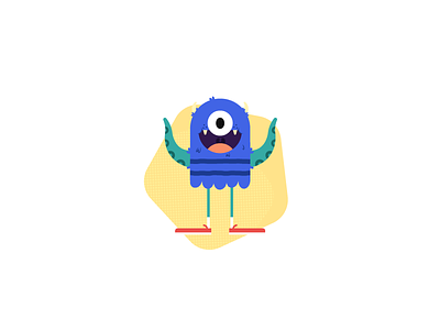 Fred blue character creature cyclops fun monster