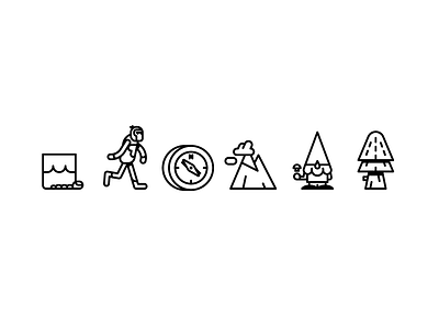 Wonderer Icons adventure big foot compass forest gnome iconography icons mountain not lost tree wonder