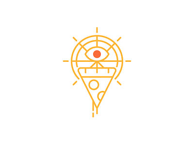 Bow To The Slice eye icon iconography line logo motif pizza slice za