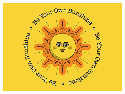 Sunshine For All bring it character face happiness illustration motif sunshine yellow