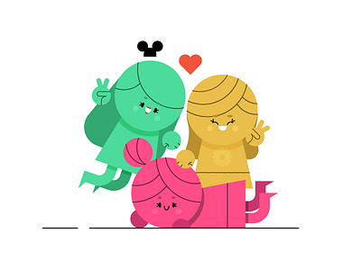 Group Shot character design colourful cute love portrait wife