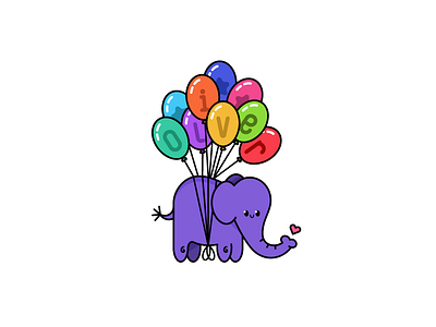 Elephants CAN fly balloons character design custom type elephant flying illustration lettering type