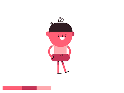 Pink kid character colourway illustration kid pink walking