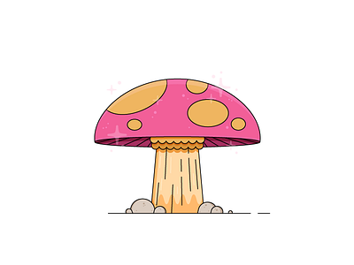 Shroomy fantasy illo illustration mushroom mushrooms pink shroom for improvement